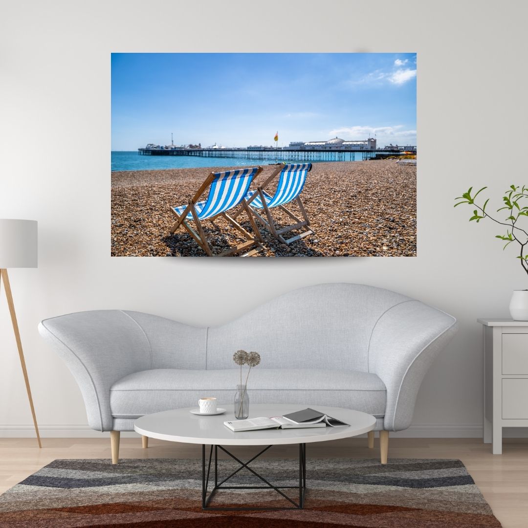 Seaside Relaxation in Brighton - PRINTABLE DIGITAL IMAGE - Summer Seaside Collection