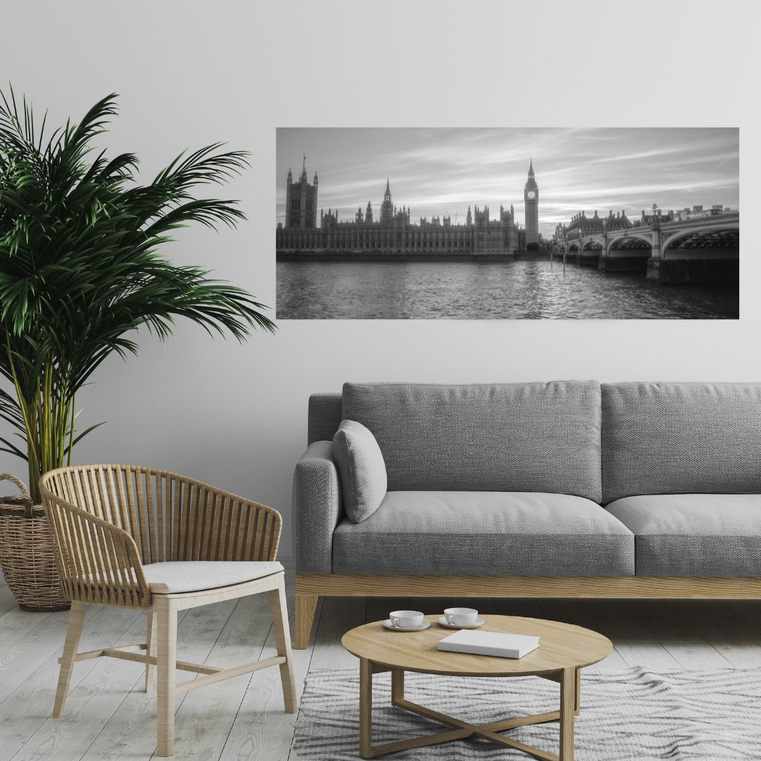 Big Ben & Parliament B&W - (Rectangle)  PRINTABLE DIGITAL IMAGE - City Escapes Collection