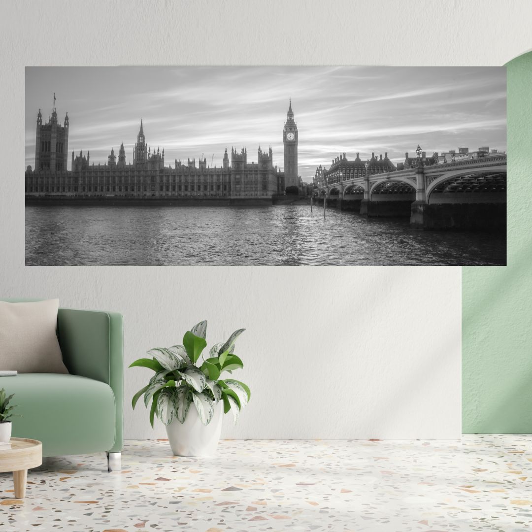 Big Ben & Parliament B&W - (Rectangle)  PRINTABLE DIGITAL IMAGE - City Escapes Collection