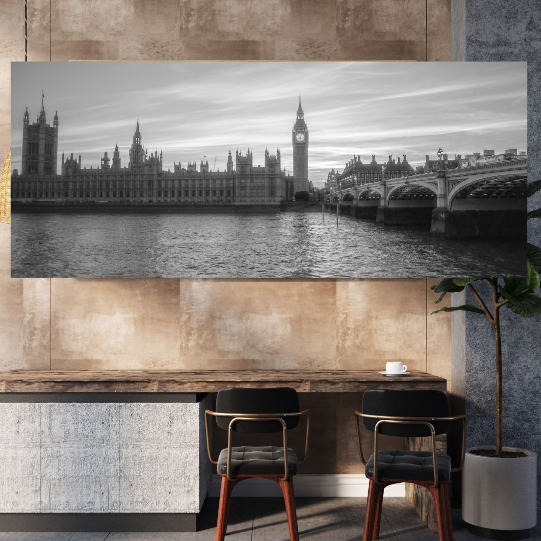 Big Ben & Parliament B&W - (Rectangle)  PRINTABLE DIGITAL IMAGE - City Escapes Collection