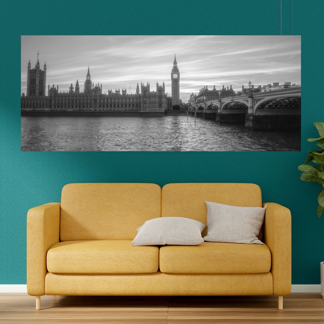 Big Ben & Parliament B&W - (Rectangle)  PRINTABLE DIGITAL IMAGE - City Escapes Collection