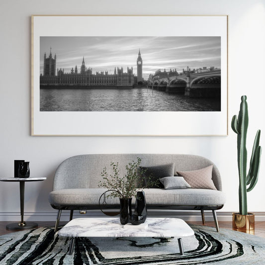 Big Ben & Parliament B&W - (Rectangle)  PRINTABLE DIGITAL IMAGE - City Escapes Collection