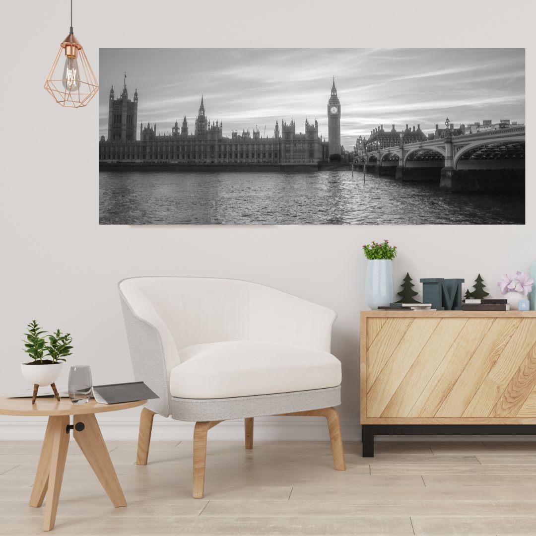 Big Ben & Parliament B&W - (Rectangle)  PRINTABLE DIGITAL IMAGE - City Escapes Collection