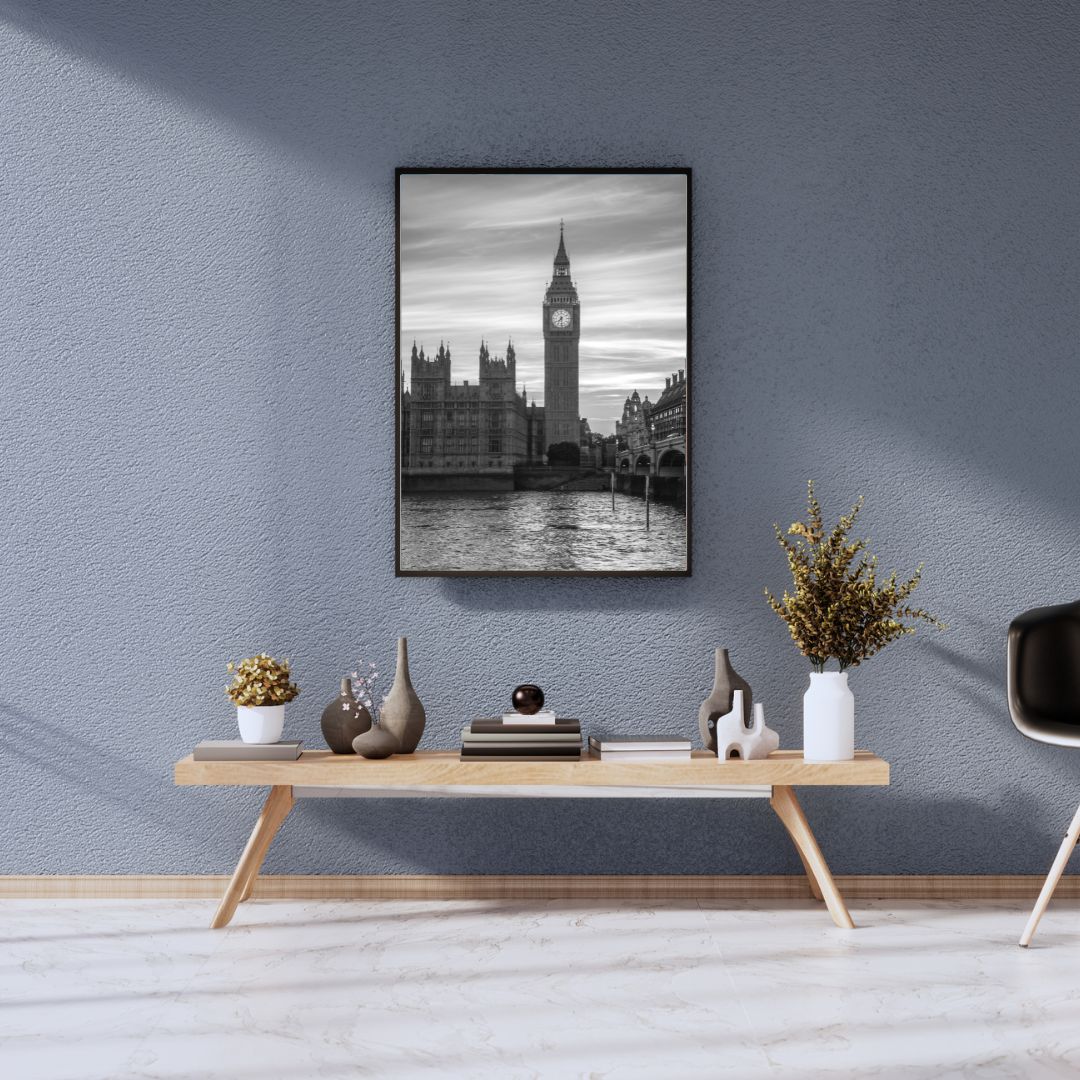 Big Ben in London - (B&W Vertical) PRINTABLE DIGITAL IMAGE - City Escapes Collection