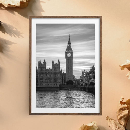 Big Ben in London - (B&W Vertical) PRINTABLE DIGITAL IMAGE - City Escapes Collection