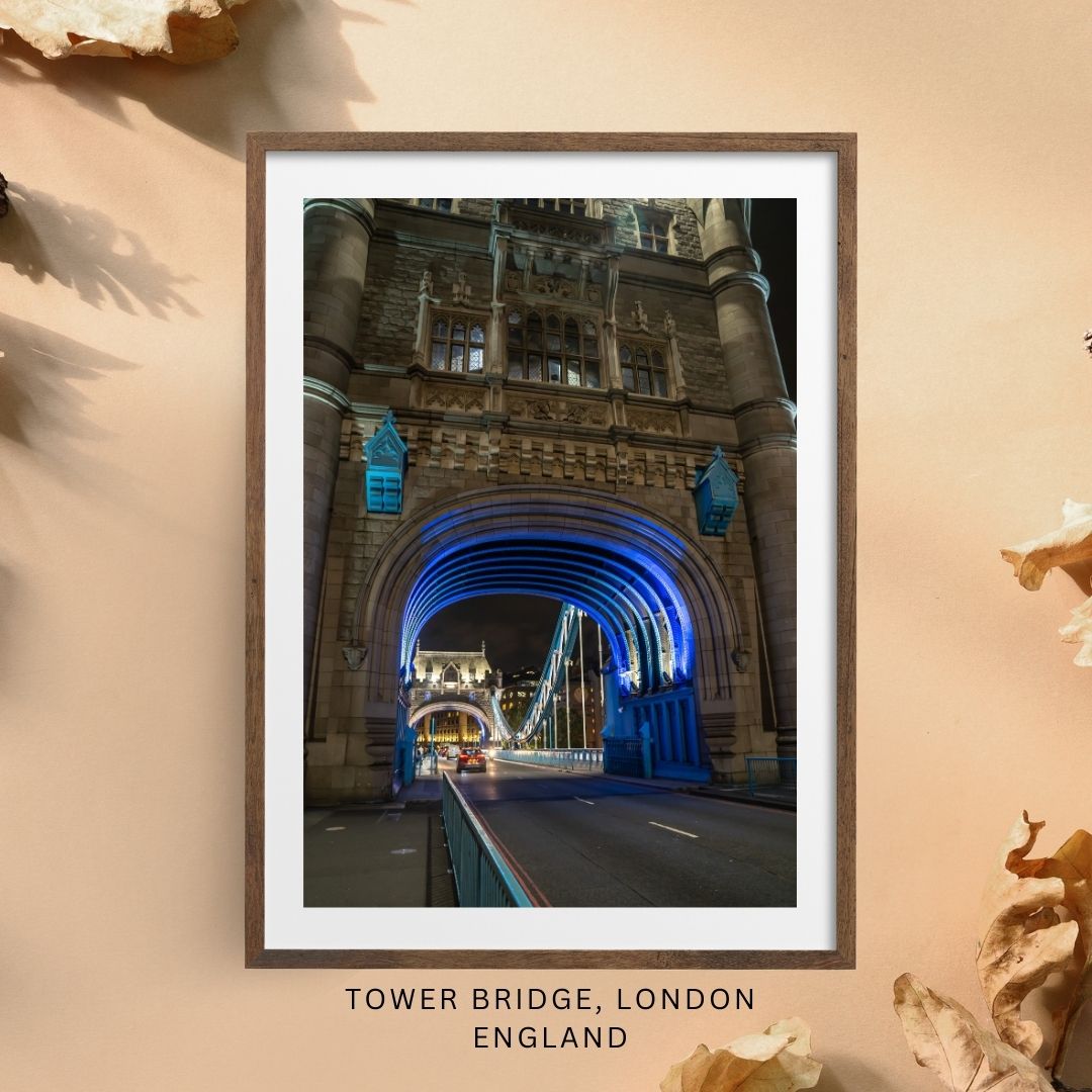 Tower Bridge Blue Tunnel -(Vertical) PRINTABLE DIGITAL IMAGE - City Escapes Collection