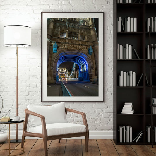 Tower Bridge Blue Tunnel -(Vertical) PRINTABLE DIGITAL IMAGE - City Escapes Collection