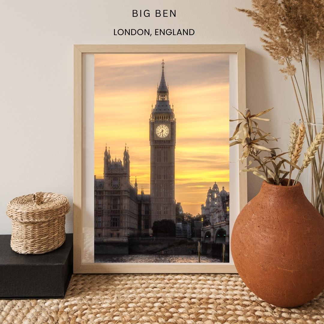 Big Ben at Sunset - (Vertical)  PRINTABLE DIGITAL IMAGE - City Escapes Collection