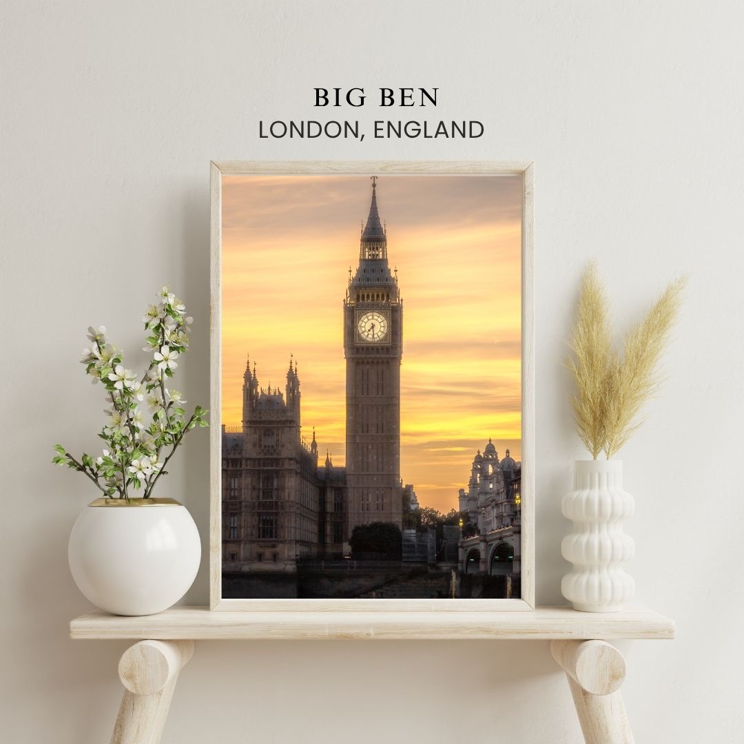 Big Ben at Sunset - (Vertical)  PRINTABLE DIGITAL IMAGE - City Escapes Collection