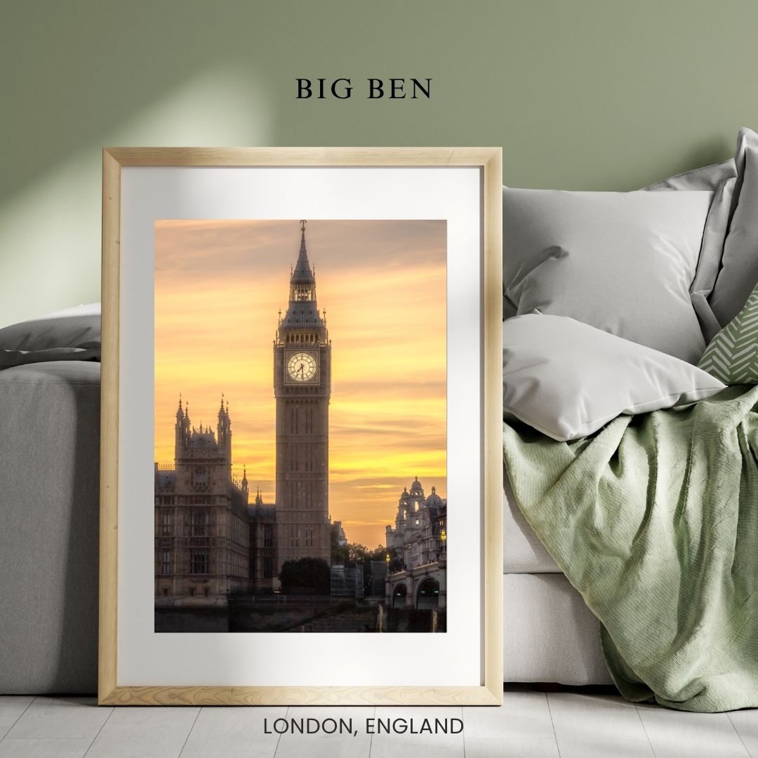 Big Ben at Sunset - (Vertical)  PRINTABLE DIGITAL IMAGE - City Escapes Collection