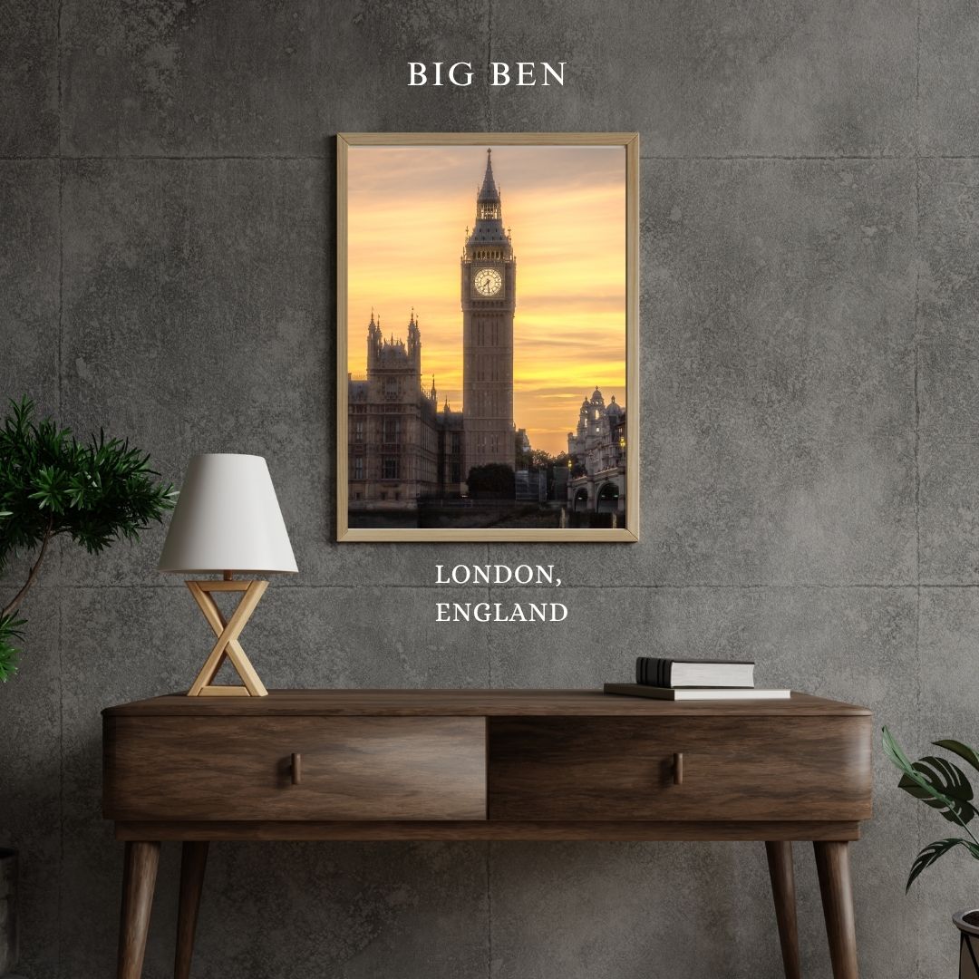 Big Ben at Sunset - (Vertical)  PRINTABLE DIGITAL IMAGE - City Escapes Collection