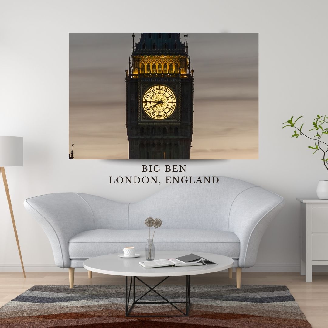 Clock Close up of Big Ben - (Horizontal)  PRINTABLE DIGITAL IMAGE - City Escapes Collection