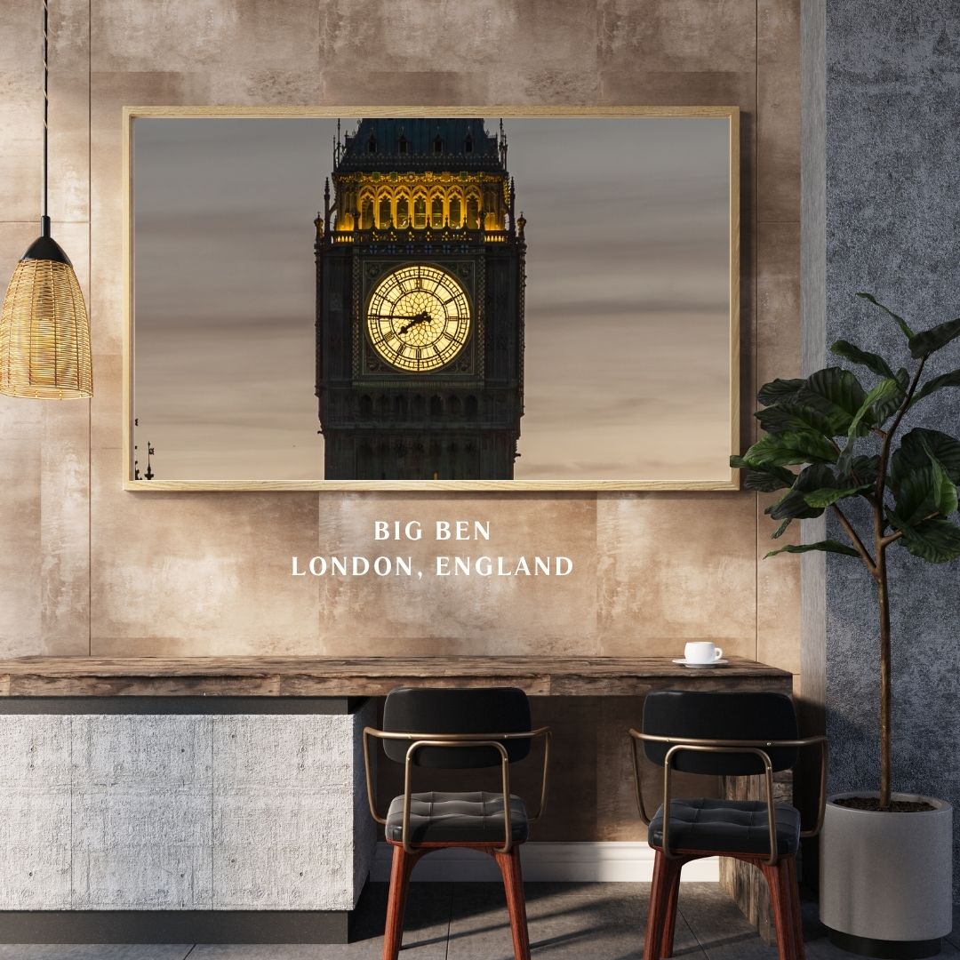 Clock Close up of Big Ben - (Horizontal)  PRINTABLE DIGITAL IMAGE - City Escapes Collection