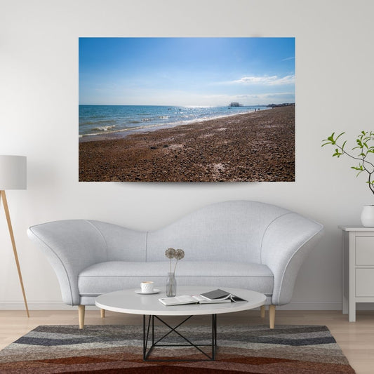 Gorgeous Day at Brighton Beach - PRINTABLE DIGITAL IMAGE - Summer Seaside Collection